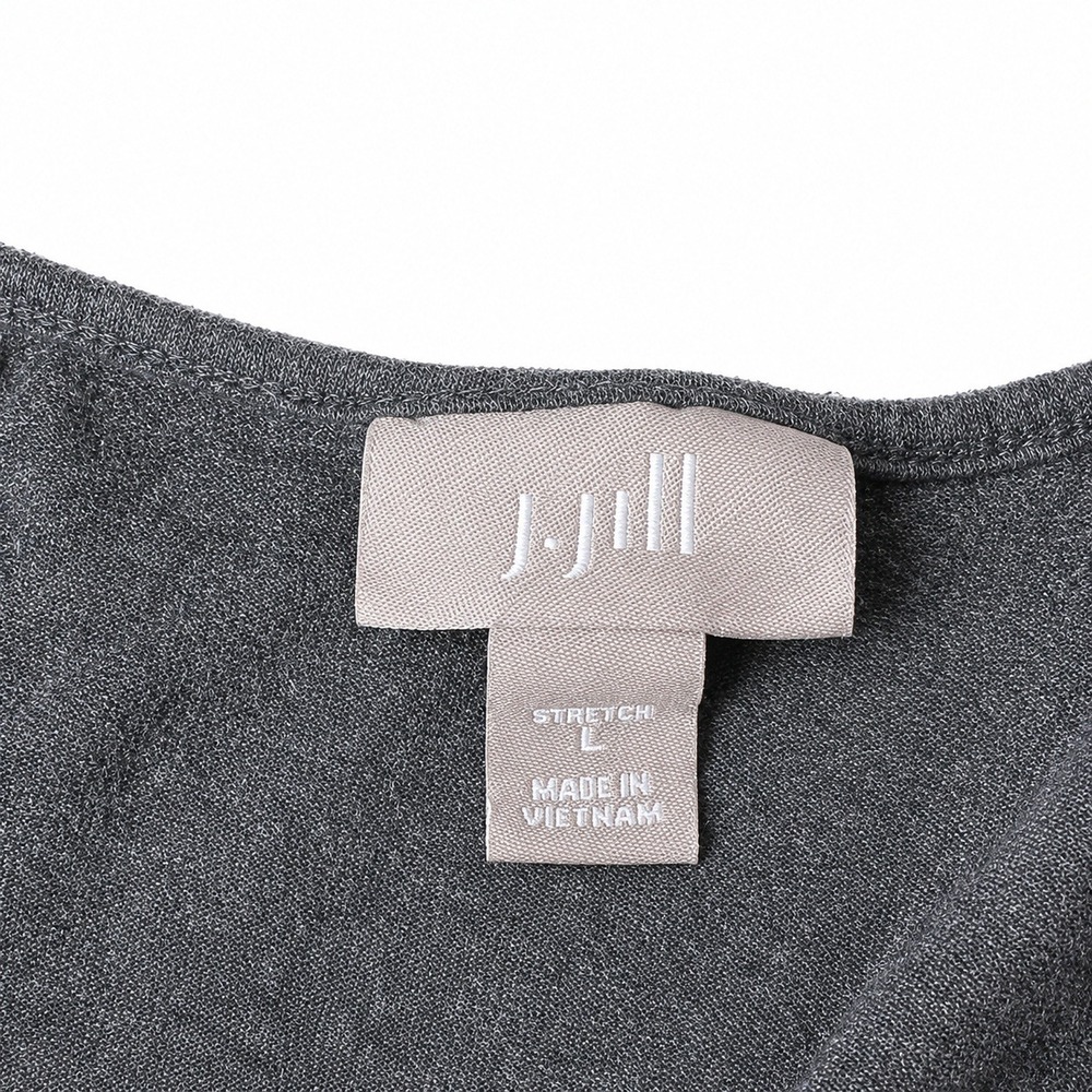 J Jill Stretch‎ Gray Sleeveless Tunic Tank Top Womens L V Neck Rayon Lycra